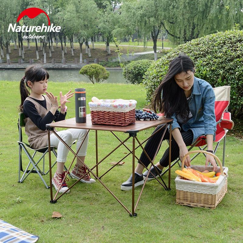 Bàn dã ngoại xếp gọn Naturehike picnic du lịch gấp gọn bằng hợp kim nhôm nhẹ, kích thước lớn, chắc chắn, độ bền cao