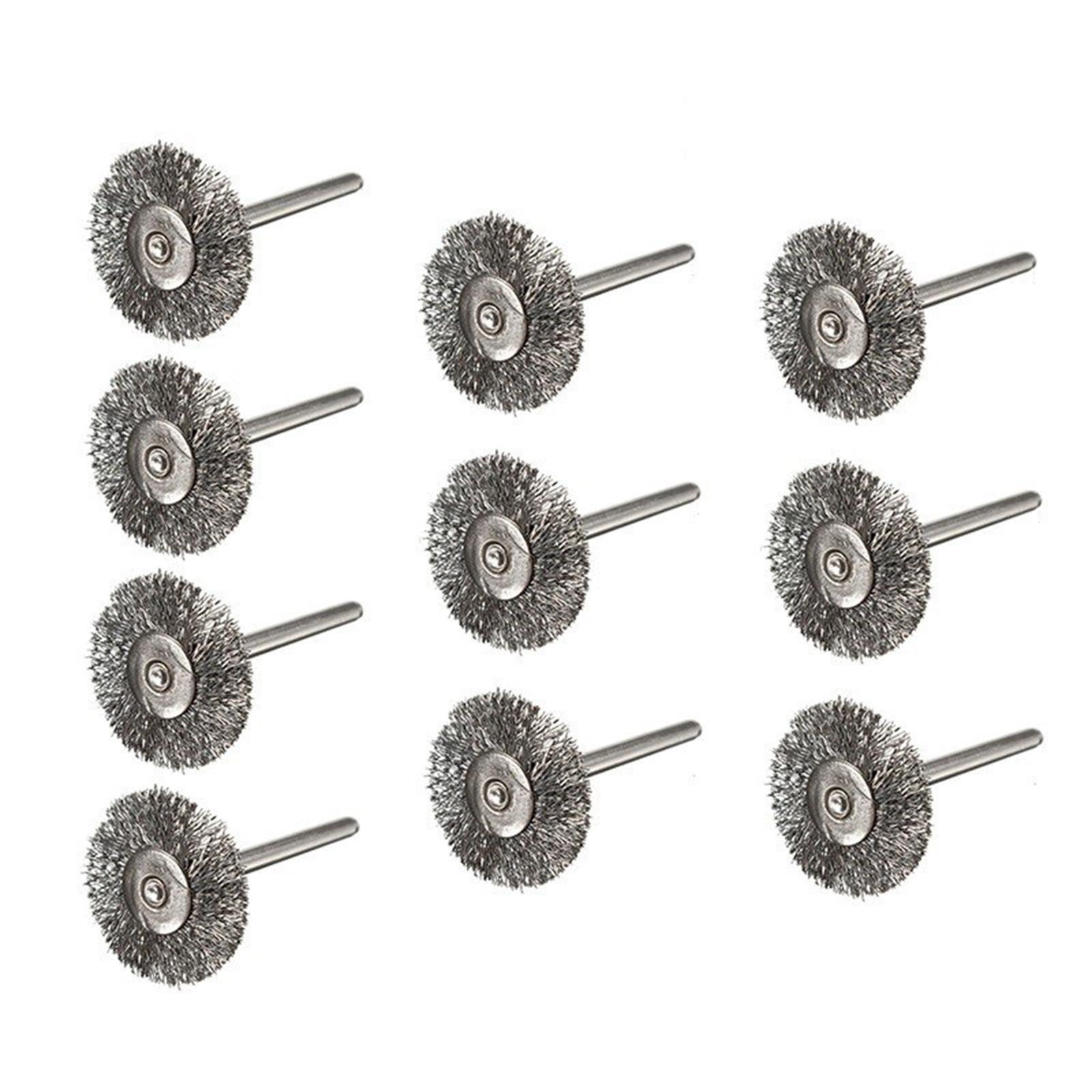 10Pcs 2.2cm Steel wire Brush Metal Derusting Brush Accessory