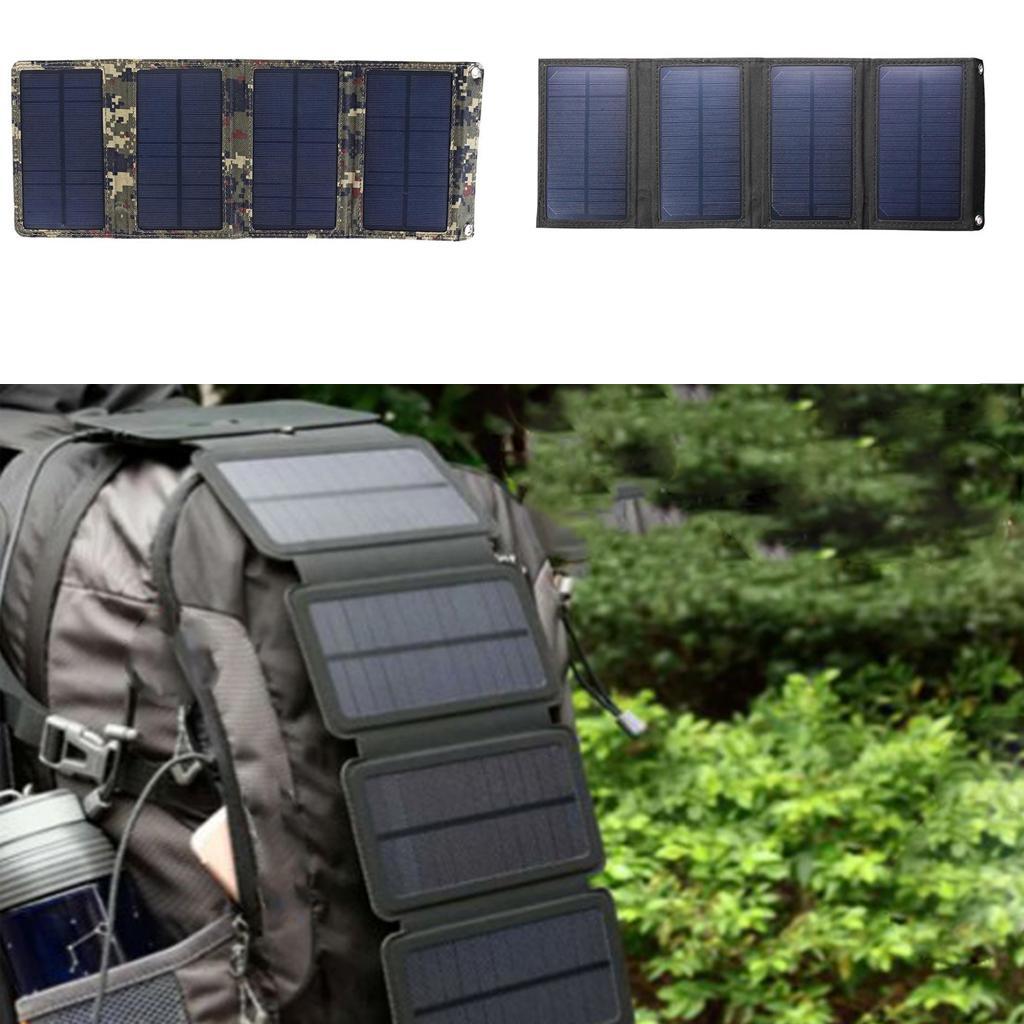 Portable Foldable Solar Panel Charger USB Dual Port Power Bank