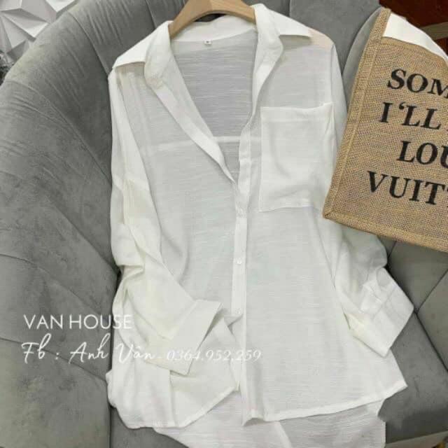 Áo sơ mi đũi trơn