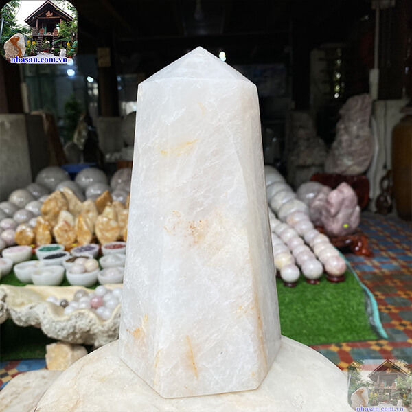 Trụ lục giác thạch anh trắng giúp điều hòa âm dương-3.55kg -T583