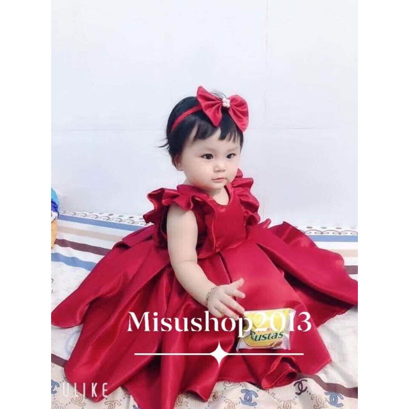 Váy cao cấp bé gái đỏ cánh tiên 6kg-24kg