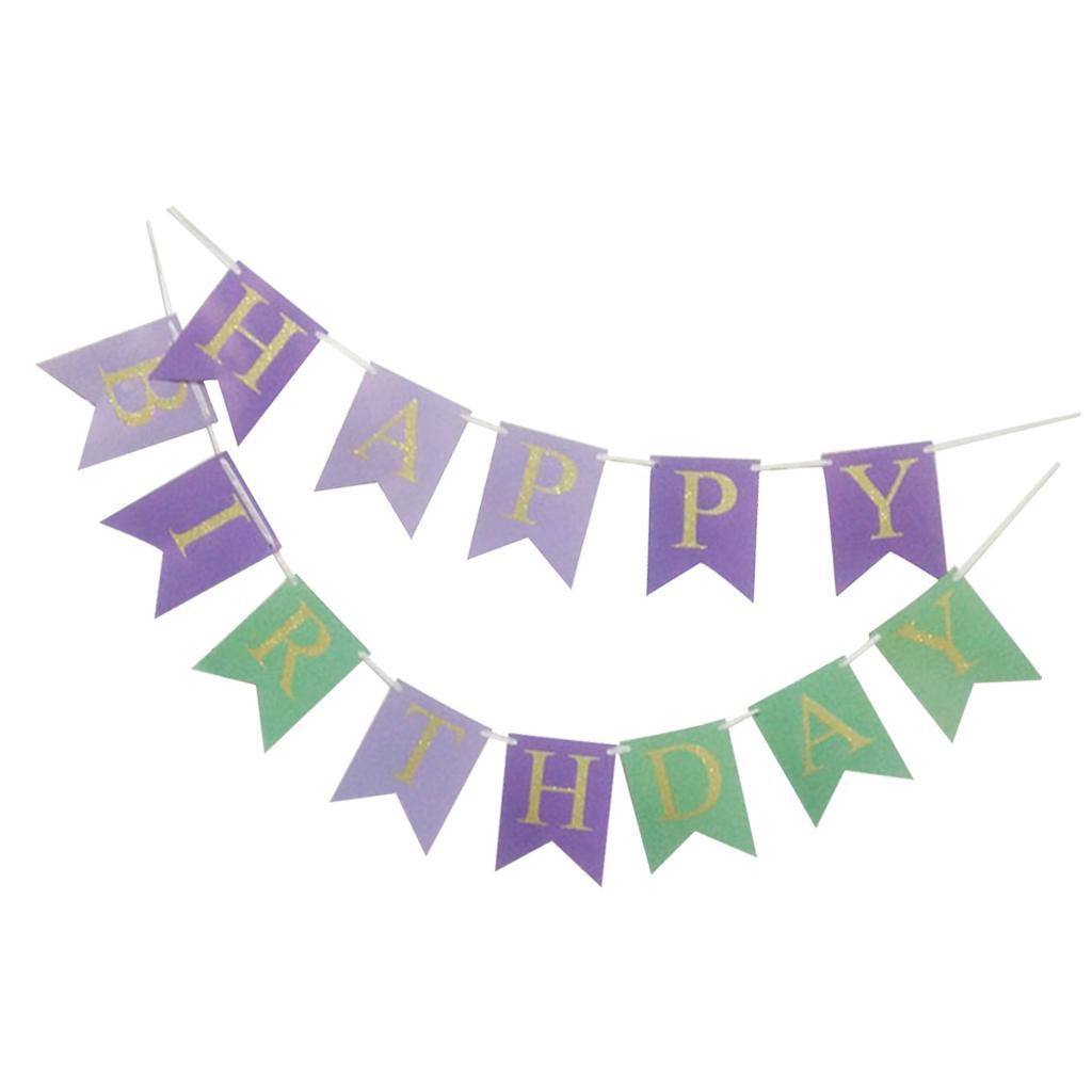 Gold Letters Bunting Banner Party Hanging Decor