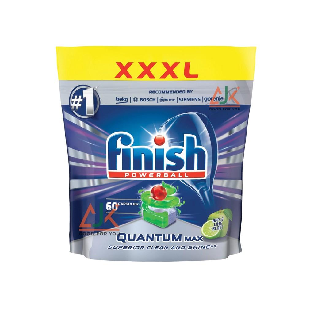 Viên rửa chen cao cấp FINISH Quantum max hương chanh (60 viên) - Dành cho máy rửa chén - Nhập khẩu tại Đức