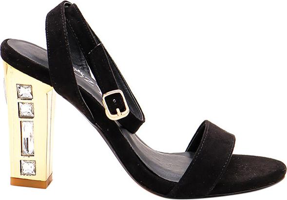 Giày Sandal Mozy Gót Vuông Da Lộn Quai Ngang MZSD029