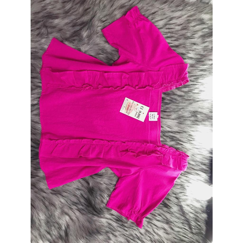 Áo crop-top nhún bèo ngực bigsize 60-90kg