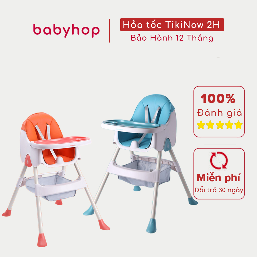 Ghế ăn dặm cho bé U2 babyhop thiết kế chân điều chỉnh độ cao, kèm mặt bàn dành cho bé từ 6 tháng chịu lực tới 70kg