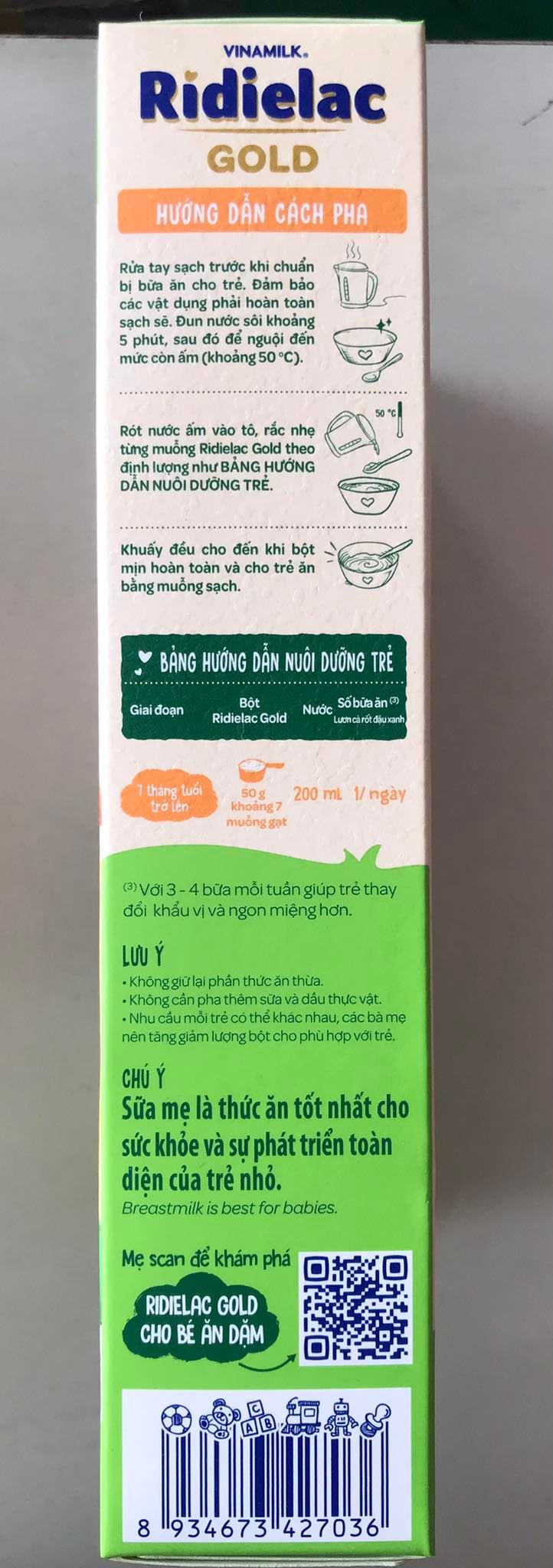 Bộ 2 Bột Ăn Dặm Vinamilk Ridielac Lươn Cà Rốt Đậu Xanh