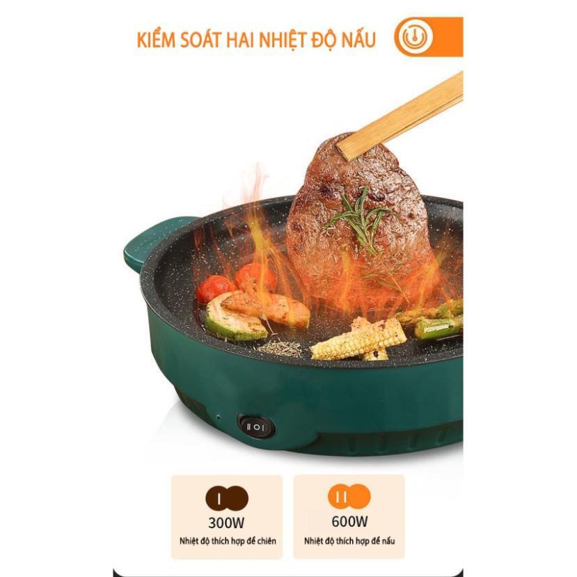 Bếp Nướng Điện Shanban 26cm, Chảo Nướng Không Khói 600W, Chống Dính Đa Năng, BBQ Tại Nhà