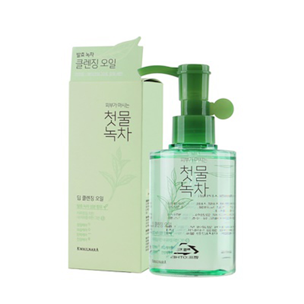 Tinh dầu tẩy trang thảo dược trà xanh Green Tea deep cleansing oil welcos 170ml tặng kèm móc khóa