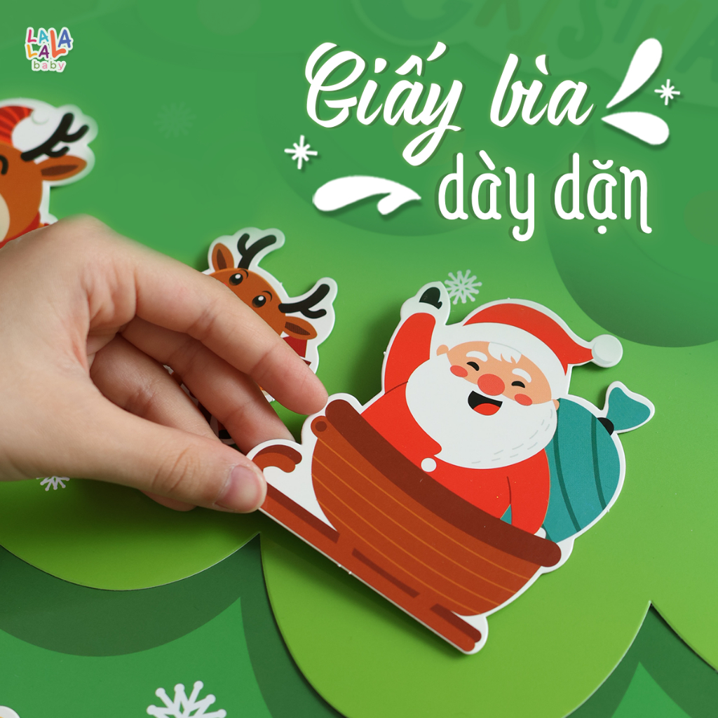 Cây Thông Noel Treo Tường Giấy 3D LalaXmas Tree Tặng Dây Đèn Led 2M – Bộ Đồ Chơi Trang Trí Cho Bé - Lalala Baby