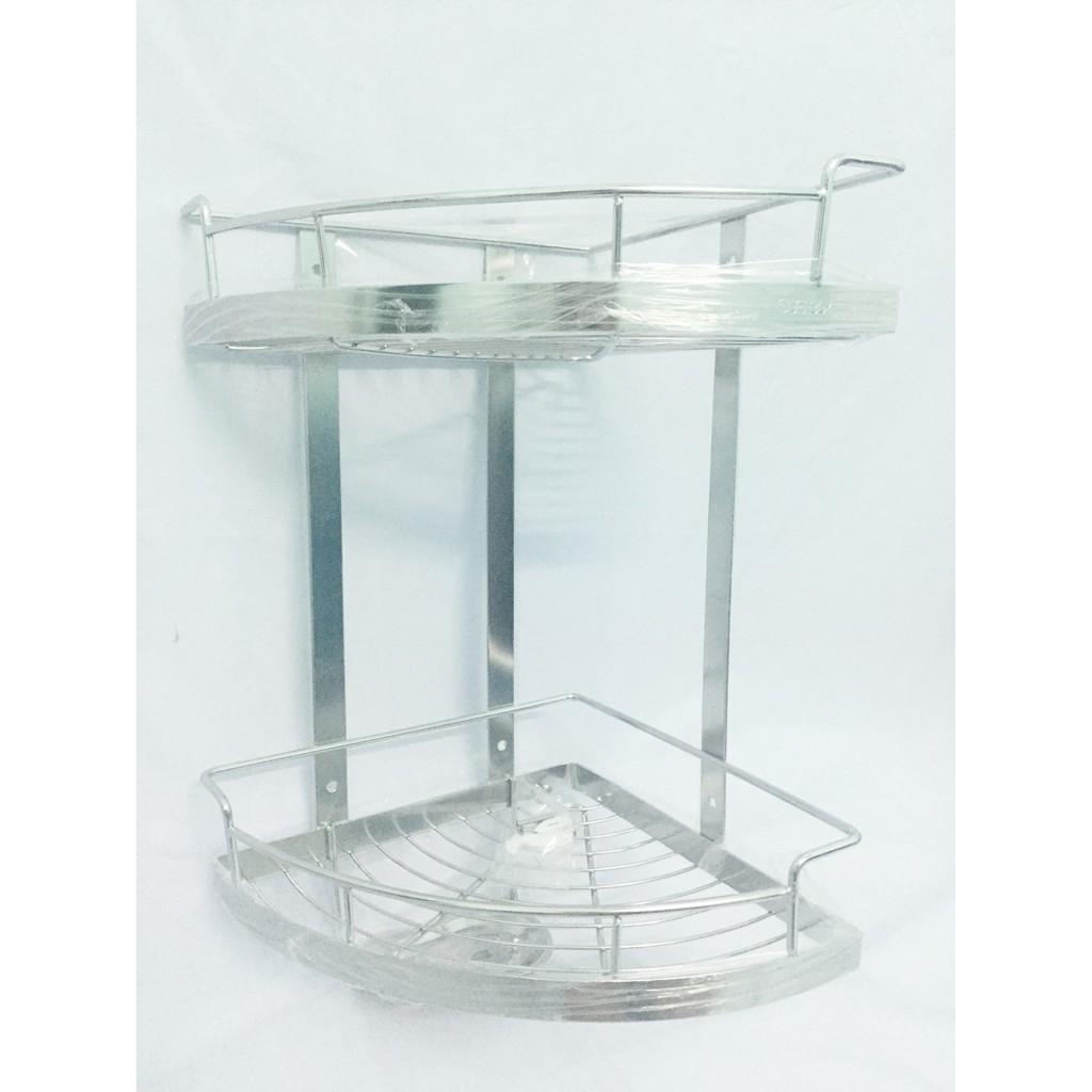KỆ GÓC 2 TẦNG 25 CM INOX 304
