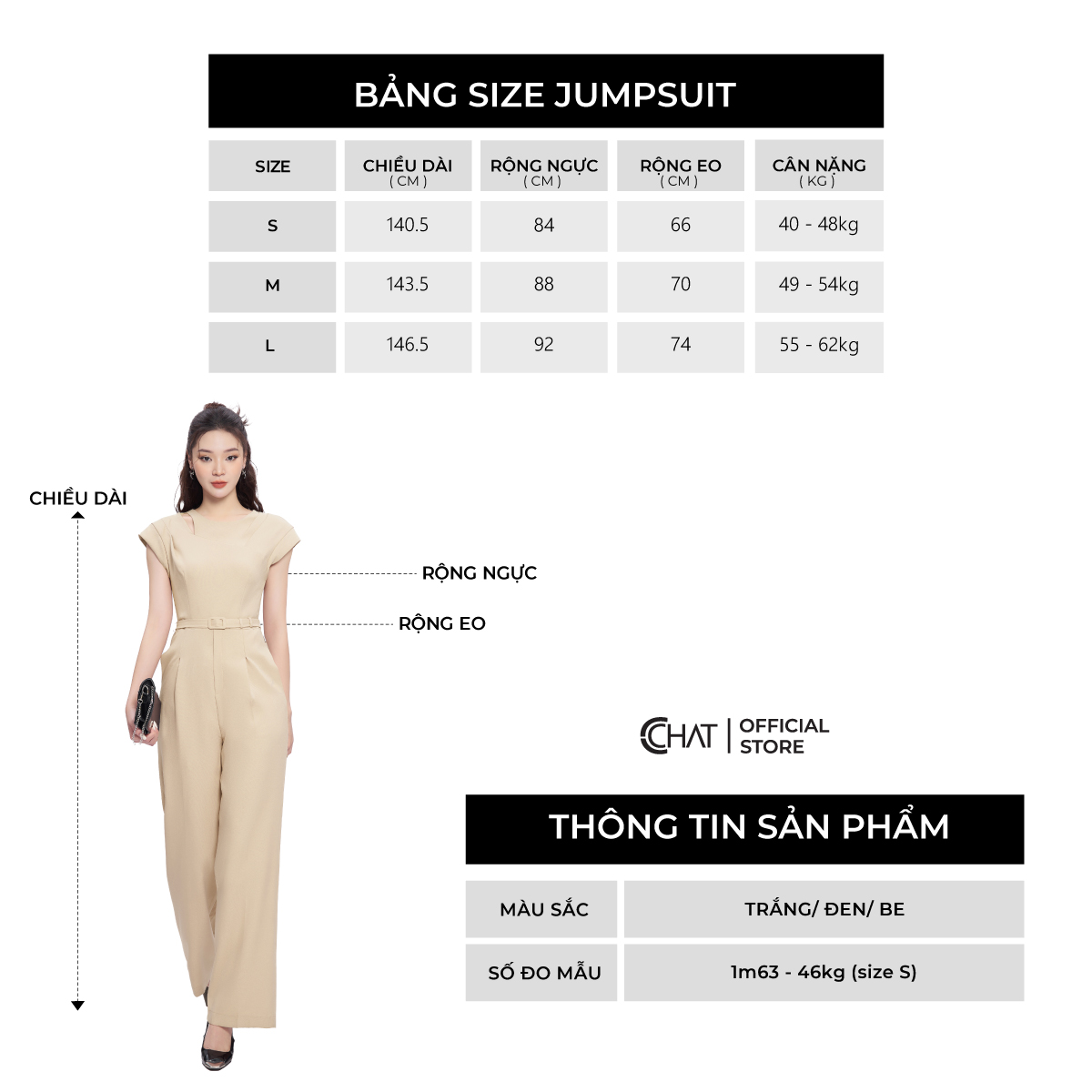 Jumpsuit Nữ CCHAT Kiểu Cutout Ly Vai Chất Tuytsi Cao Cấp Mềm Mịn 53JNS2001ST