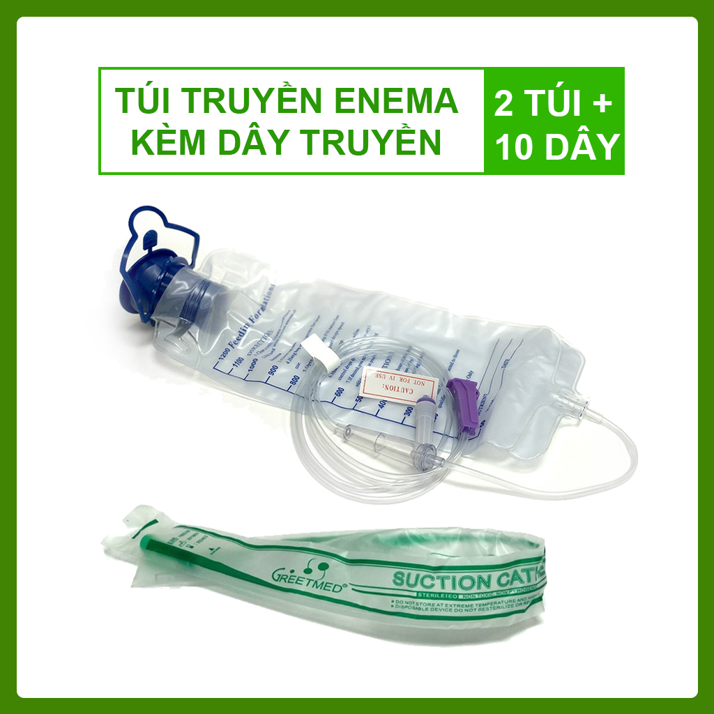 Bộ Dụng Cụ Thải Độc Đại Tràng, Túi Truyền Enema Kèm Dây Truyền (Combo 2 Túi Truyền + 10 Dây Truyền) - Coffee enema