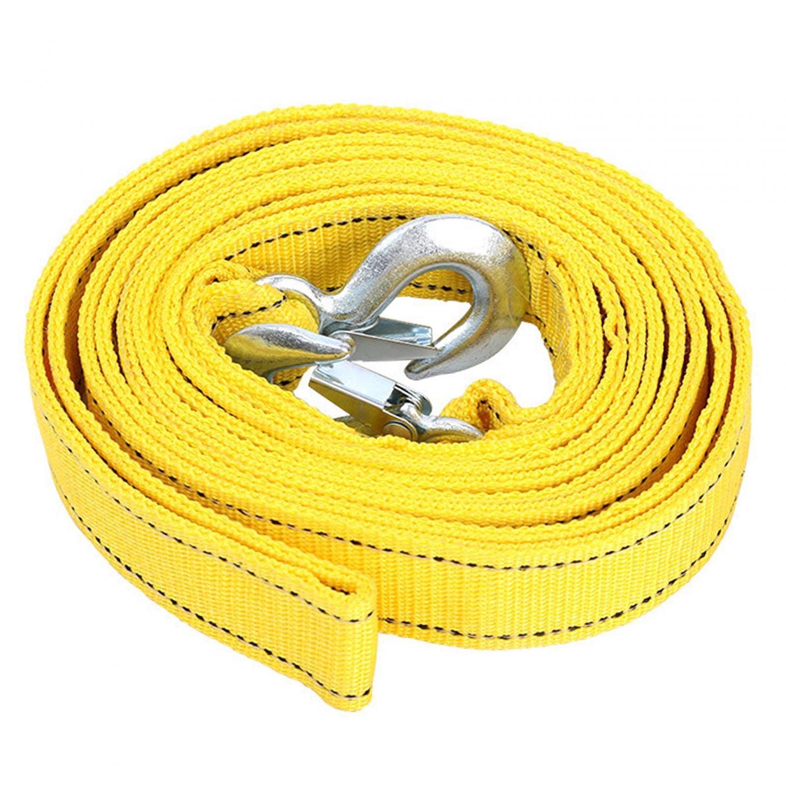Heavy Duty Tow Strap with Hooks Tow Strap Rope ,5T Capacity ,High Strength Accessories ,Yellow Good Quality ATV Tow Strap Truck Recovery Strap