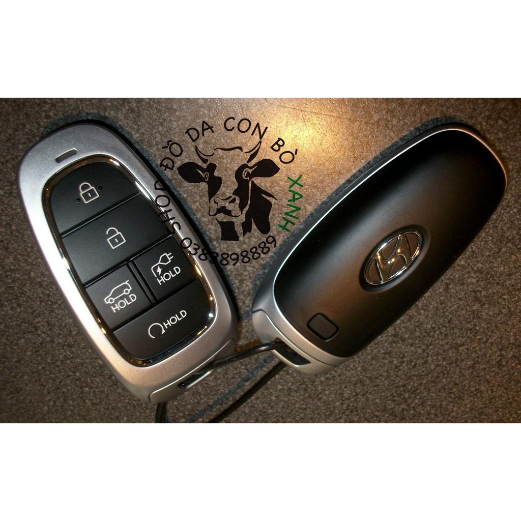 Bao da dành cho chìa khoá xe điện Hyundai IONIQ 5, Ioniq5 2022 handmade da thật 011x
