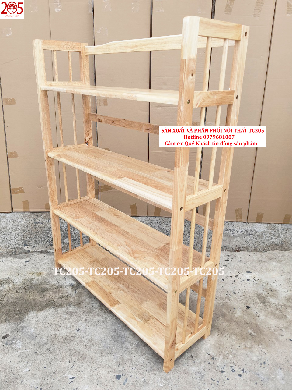 Kệ Sách Đứng 4 Tầng Phương Lâm - Màu Tự Nhiên