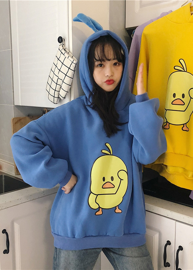 Áo Khoác Hoodie Vịt Gà Con Dễ Thương Trùm Đầu Hàn Quốc Mới 2019