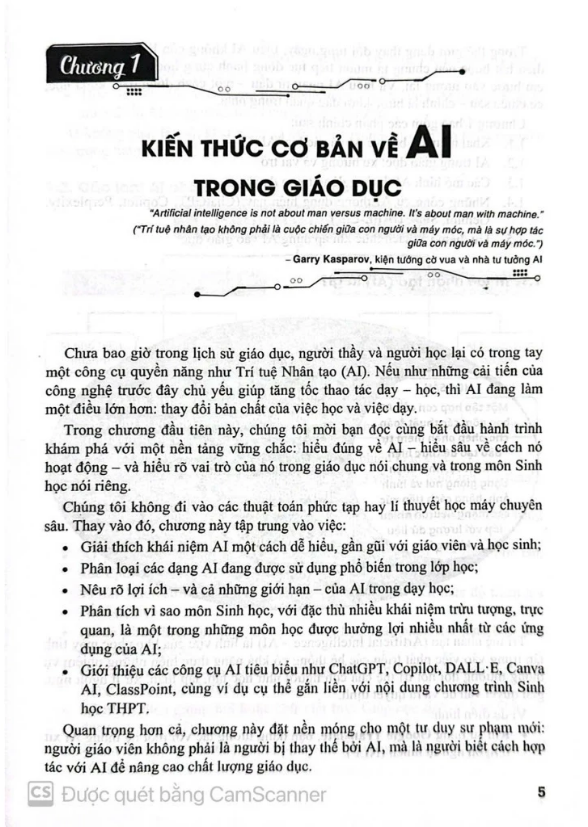 Sách - Ứng Dụng Trí Tuệ Nhân Tạo AI Trong Dạy Và Học Môn sinh học