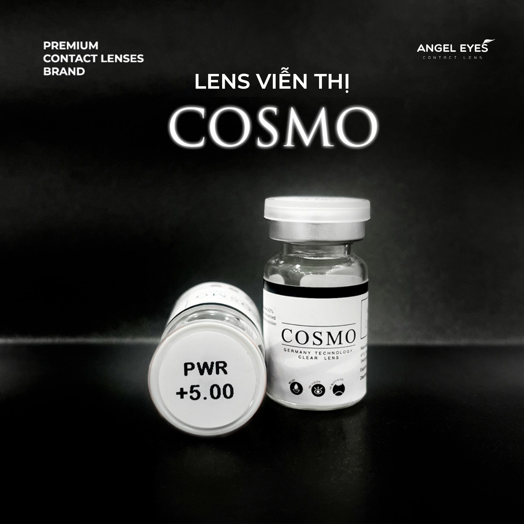 Kính áp tròng viễn thị trong suốt COSMO | Angel Eyes Contact Lens | Độ viễn +0.50 đến +6.00 (Có hỗ trợ viến lệch)