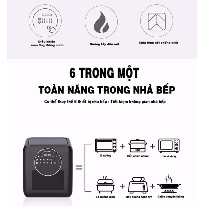 Nồi chiên không dầu điện tử LIVEN KZ-D1002 Dung tích 10L 1500W có lồng và trục quay bảo hành 12 tháng