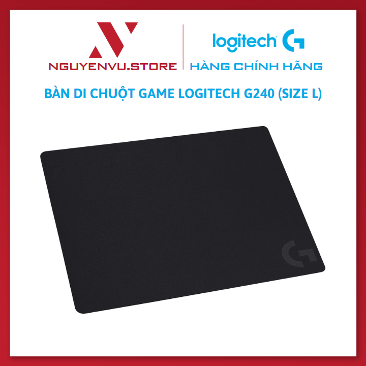 Bàn di chuột game Logitech G240 chống trượt kích thước 340x280x1mm (dài x rộng x dày) - Hàng Chính Hãng