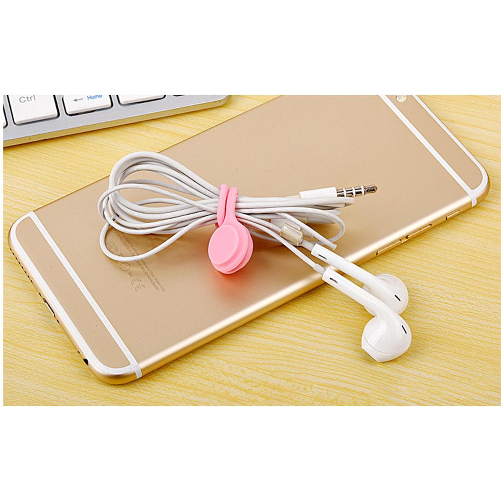 Magnetic Cord Winder Wrap for Headphones/ Date USB Cable, Cute Candy Color Soft Silicone Earphone Cable Cord Organizer ,Also Use As Bookmarks/ Keychain Stick on Whiteboard or Refrigerator