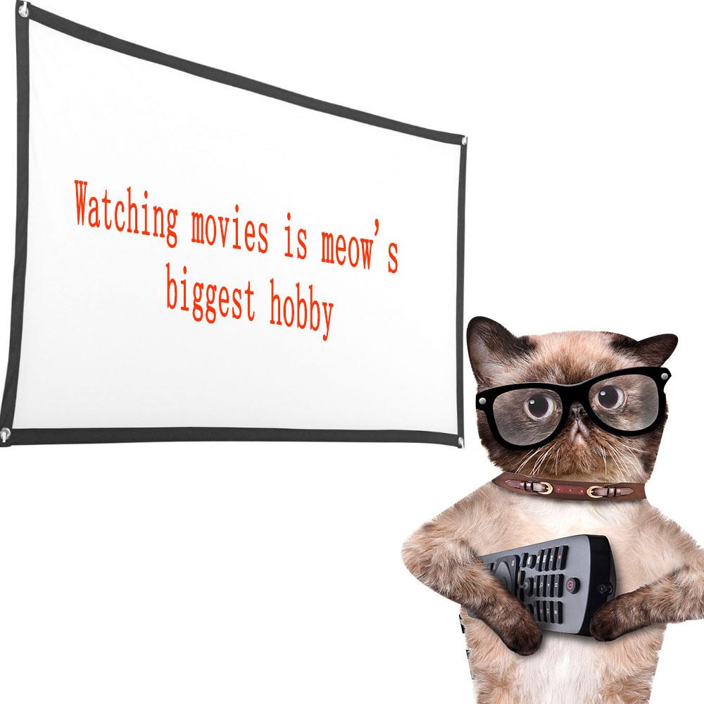 16:9 Projector Screen 72inches Portable High Definition Projection Screen for Home Theater