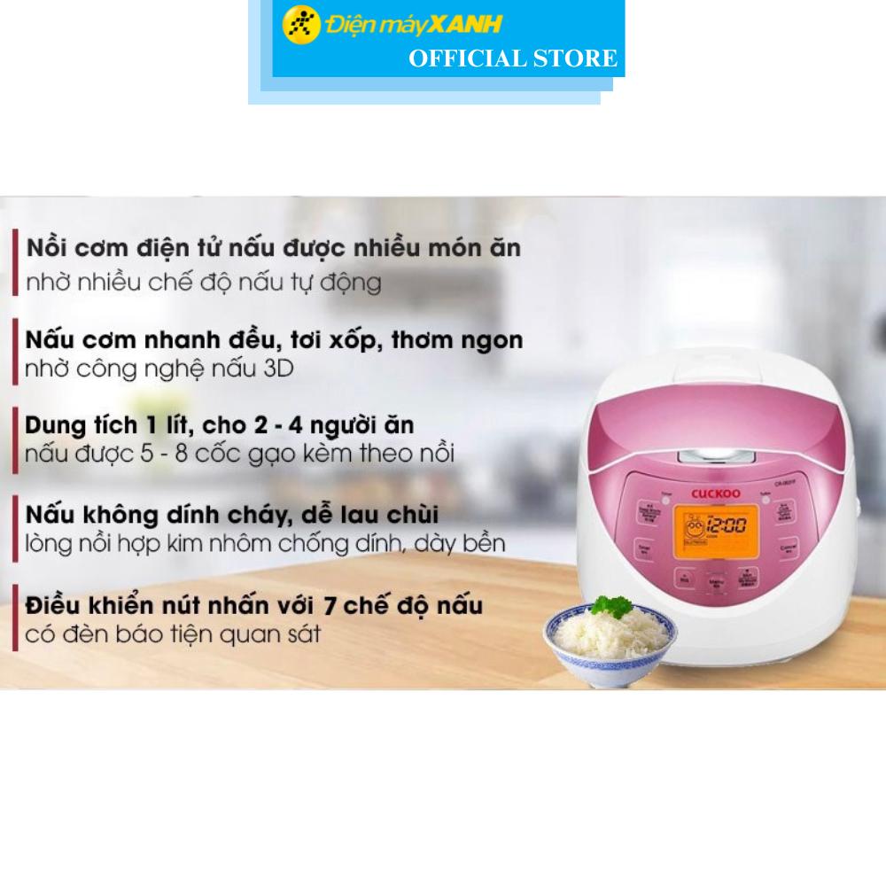 Nồi cơm điện tử Cuckoo 1 lít CR- 0631F - Hàng Chính Hãng