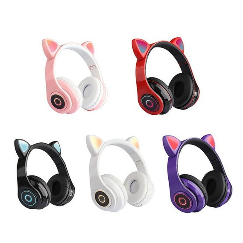 Tai Nghe Headphone Bluetooth V5.0 Model B39 Kiểu Dáng Tai Mèo Có Đèn Led - JL