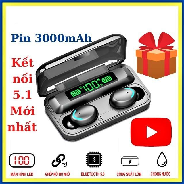 TAI NGHE KHÔNG DÂY NHÉT TAI BLUETOOTH 5.0 MÀN HÌNH BÁO LED LCD KÈM SẠC DỰ PHÒNG ĐA NĂNG