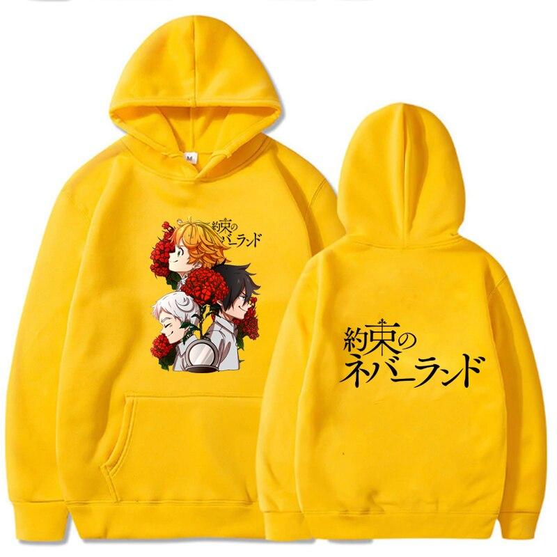 Áo Hoodie Tay Dài Dáng Rộng In Hình Anime The Promised Neverland 2021 Kiểu Hip Hop Uniex