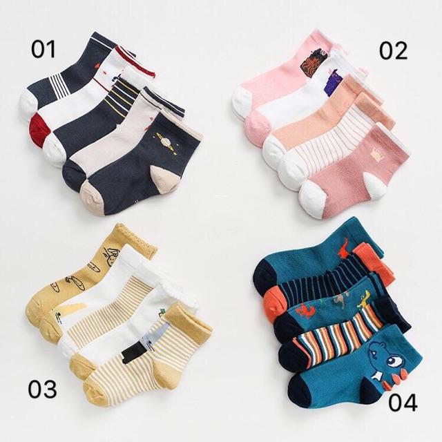 Set 5 tất chất mềm đẹp cho bé