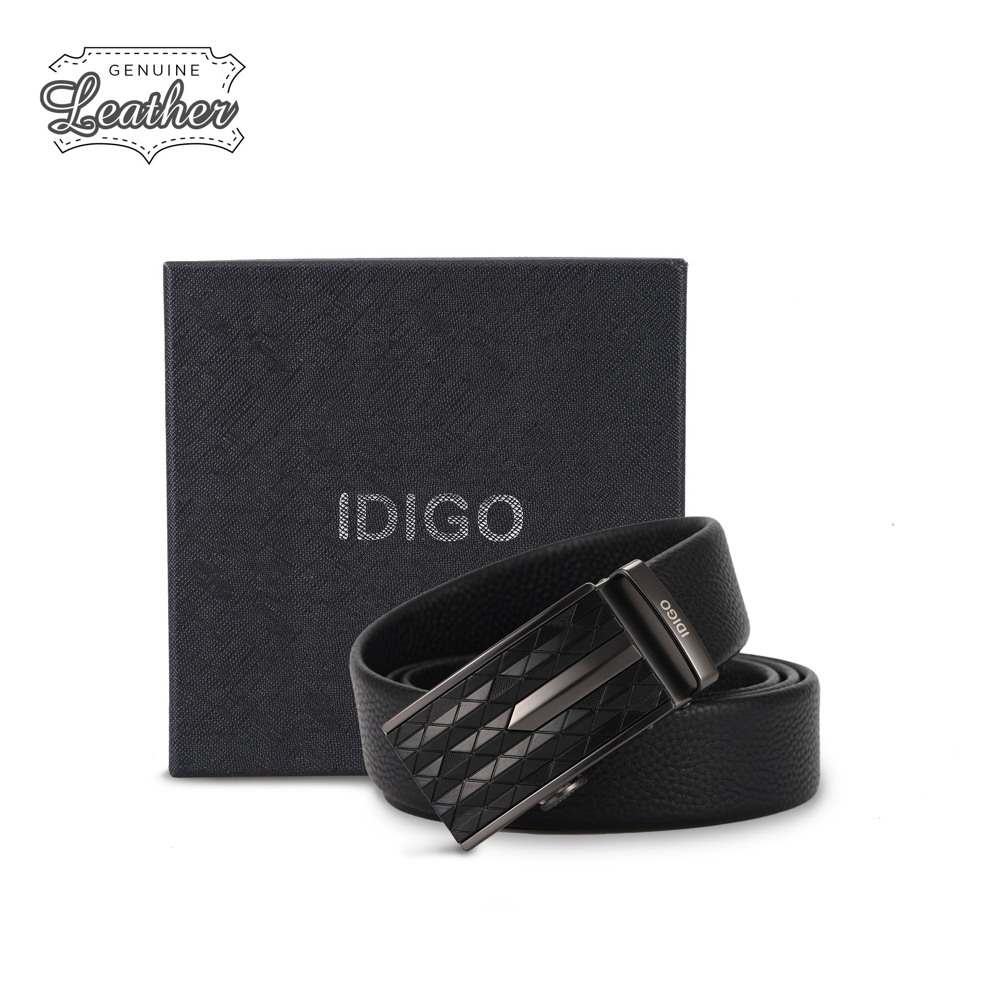 Thắt Lưng Nam Da Thật IDIGO MD1 - 6007 Màu Đen