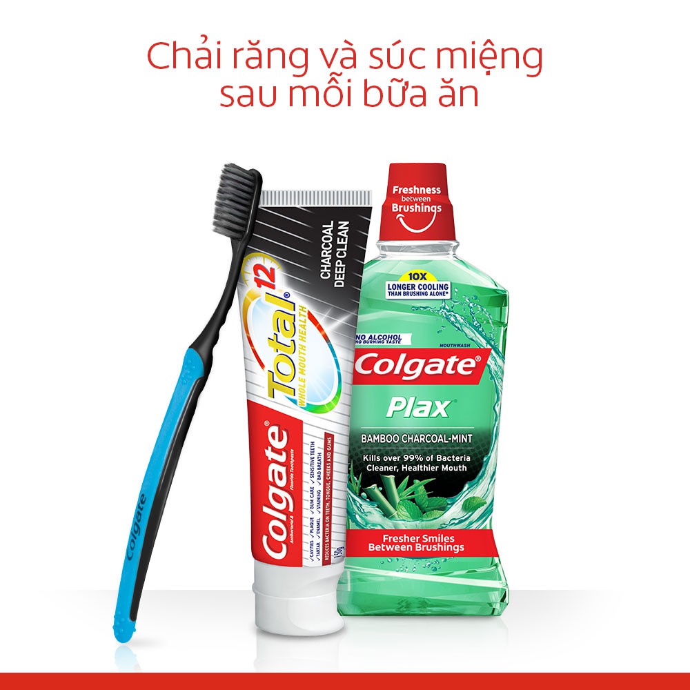 Bộ 5 Bàn chải đánh răng Colgate than hoạt tính kháng khuẩn SlimSoft Charcoal mềm mảnh