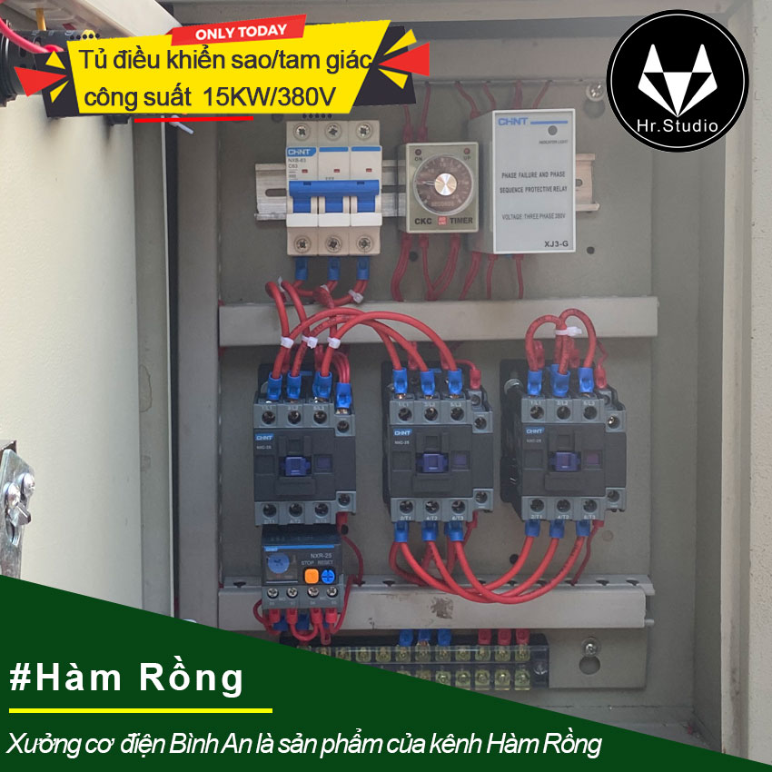 Tủ điều khiển 15KW khởi động sao tam giác chống mất pha, ngắn mạch và quá dòng XJ3G
