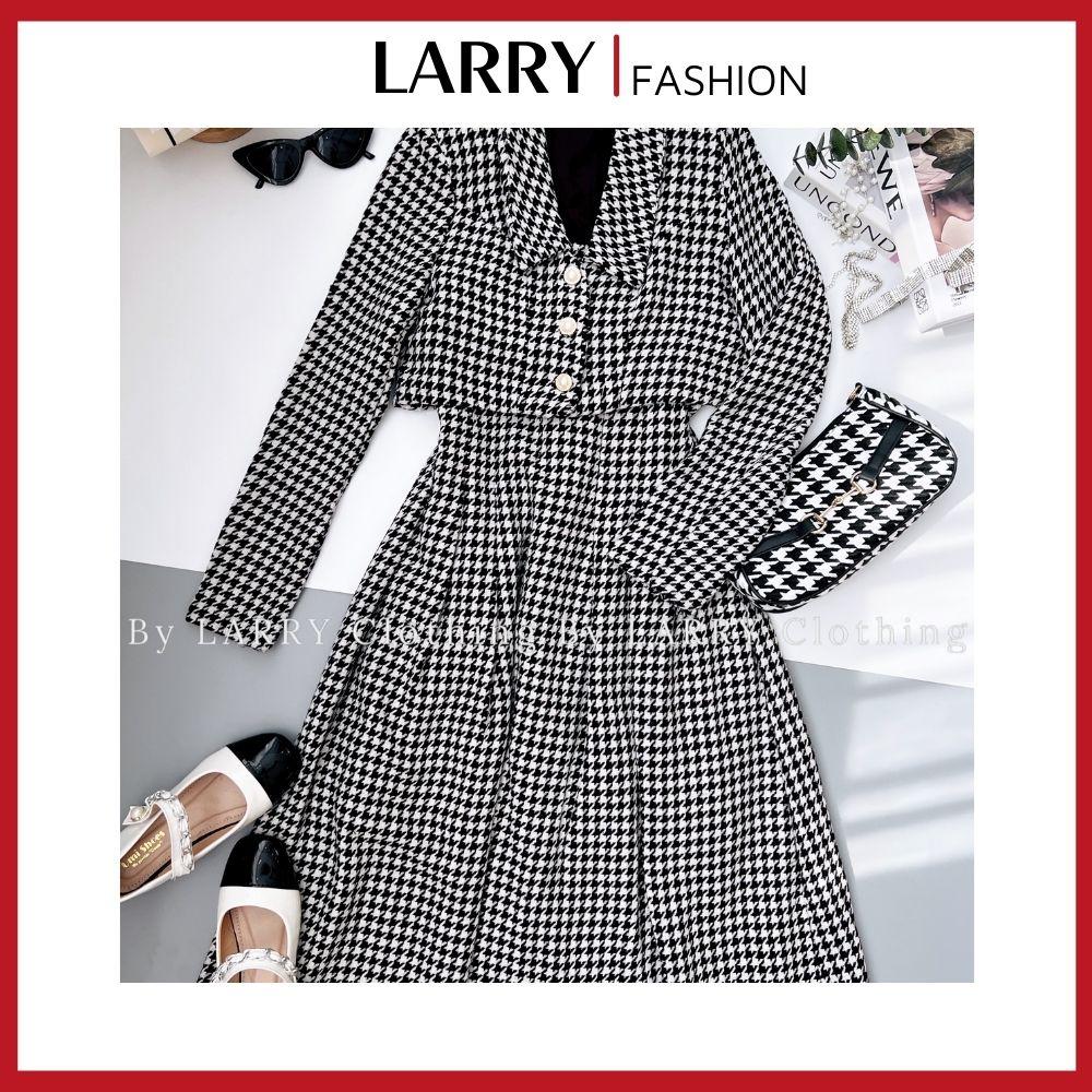 Set Dạ Tweed Cao Cấp Kèm Chân Váy Dài S368 Larry Clothing