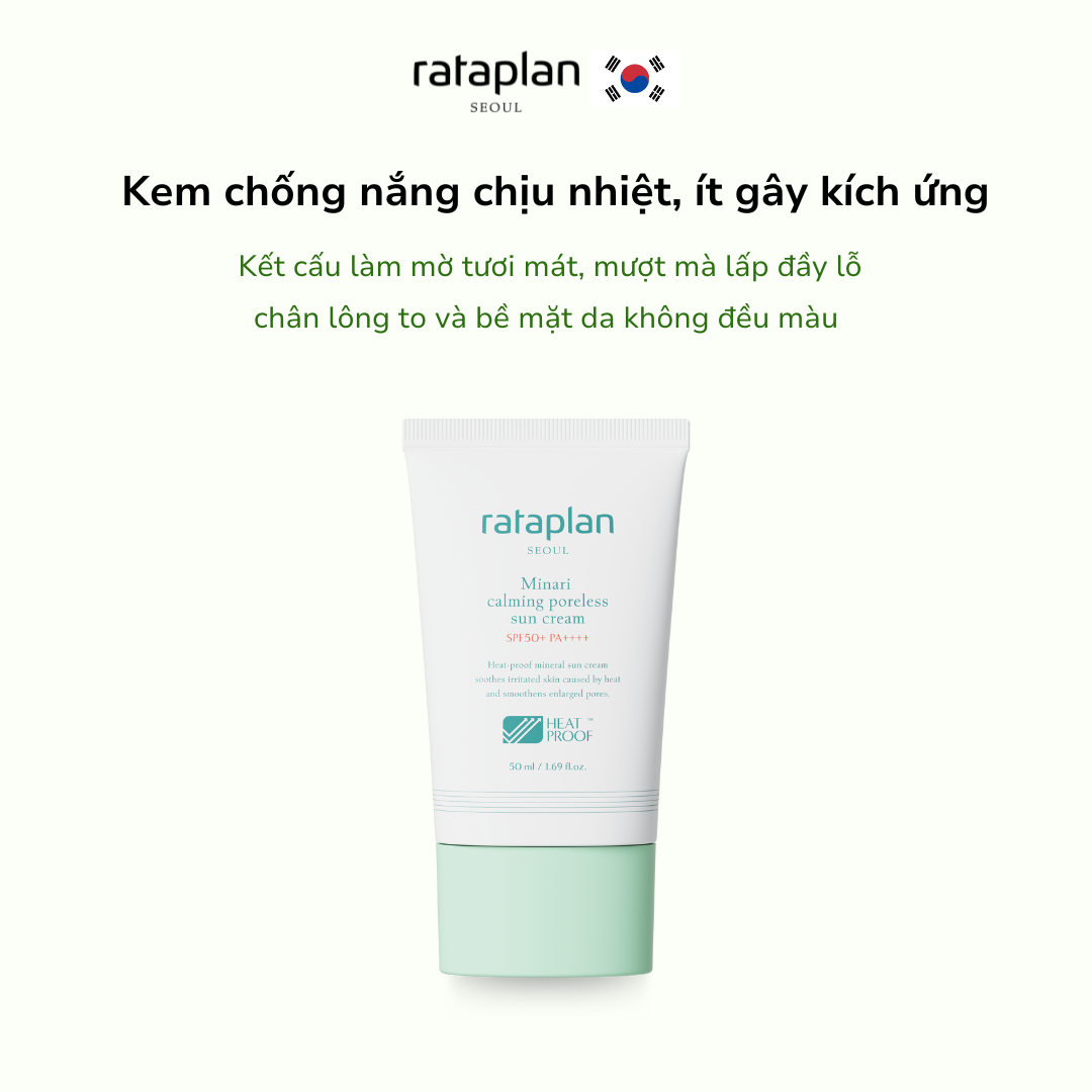 Kem chống nắng Minari RATAPLAN dịu nhẹ, se khít lỗ chân lông, dưỡng da và cấp ẩm 50ml