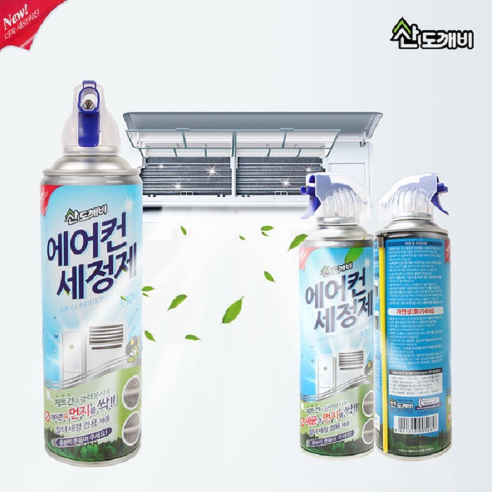 Combo 02 Chai xịt vệ sinh máy điều hòa (máy lạnh) Sandokkaebi 330ml nhập khẩu trực tiếp từ Hàn Quốc