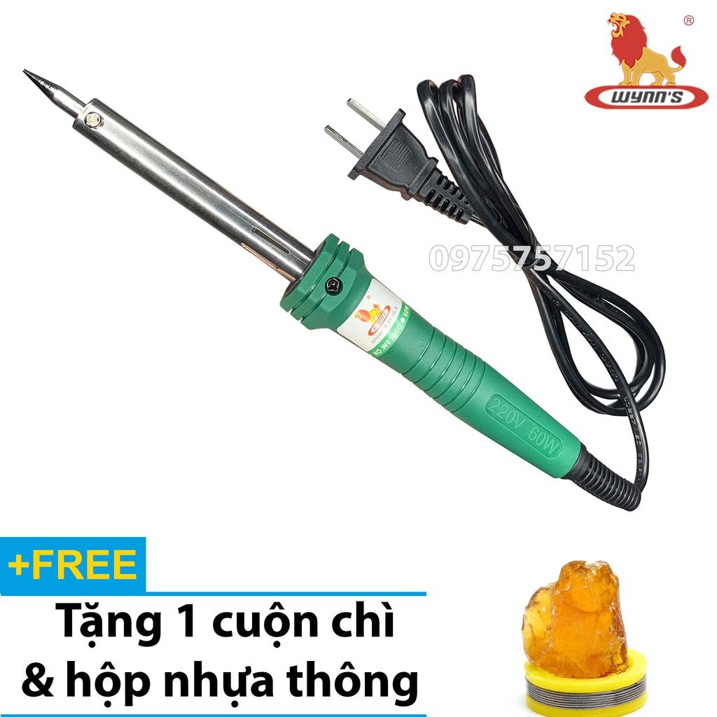 Mỏ hàn nhiệt, tay hàn thiếc 60W Wynn's, lõi gia nhiệt cao cấp, làm nóng nhanh, mối hàn đẹp - Tặng thiếc & nhựa thông