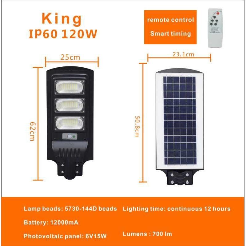 Đèn Năng Lượng Mặt Trời Liền Thể 180w,150w. 2 Chế Độ Sáng Liên Tục & Cảm Biến.