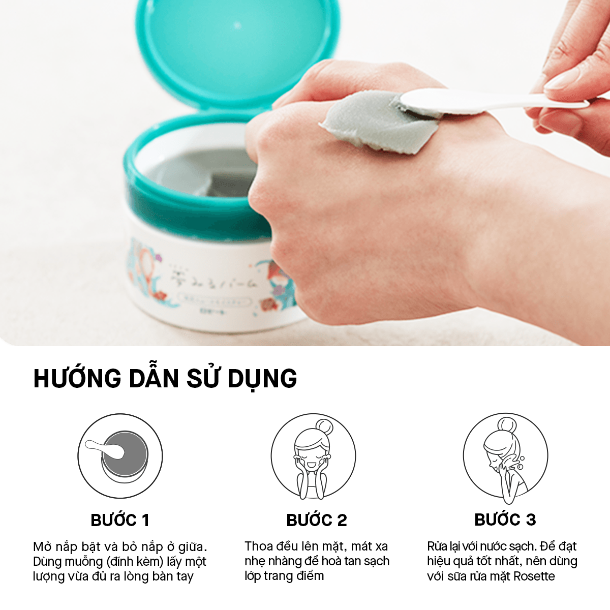 Sáp Tẩy Trang Bùn Biển Rosette Làm Sạch Sâu Dưỡng Ẩm Giúp Da Mềm Mịn Dreamy Balm Sea Clay Smooth Moisture 90G