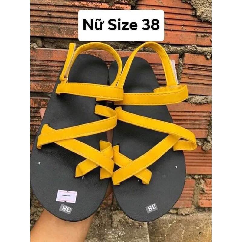 Sandal nữ sandal đồng nai ( đế đen quai vàng )size từ 35 nữ đến 40 nữ size khác ib chọn thêm