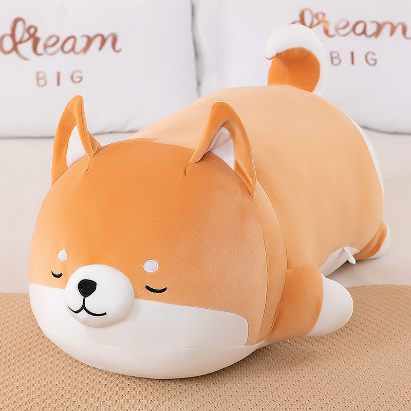 Gấu Bông Chó Shiba Nằm Ngủ Mập Ú Siêu Cưng Cute (35cm---&gt;70cm) Gối Ôm Chó Shiba Ngủ Say Mẫu Mới Dễ Thương Đáng Yêu