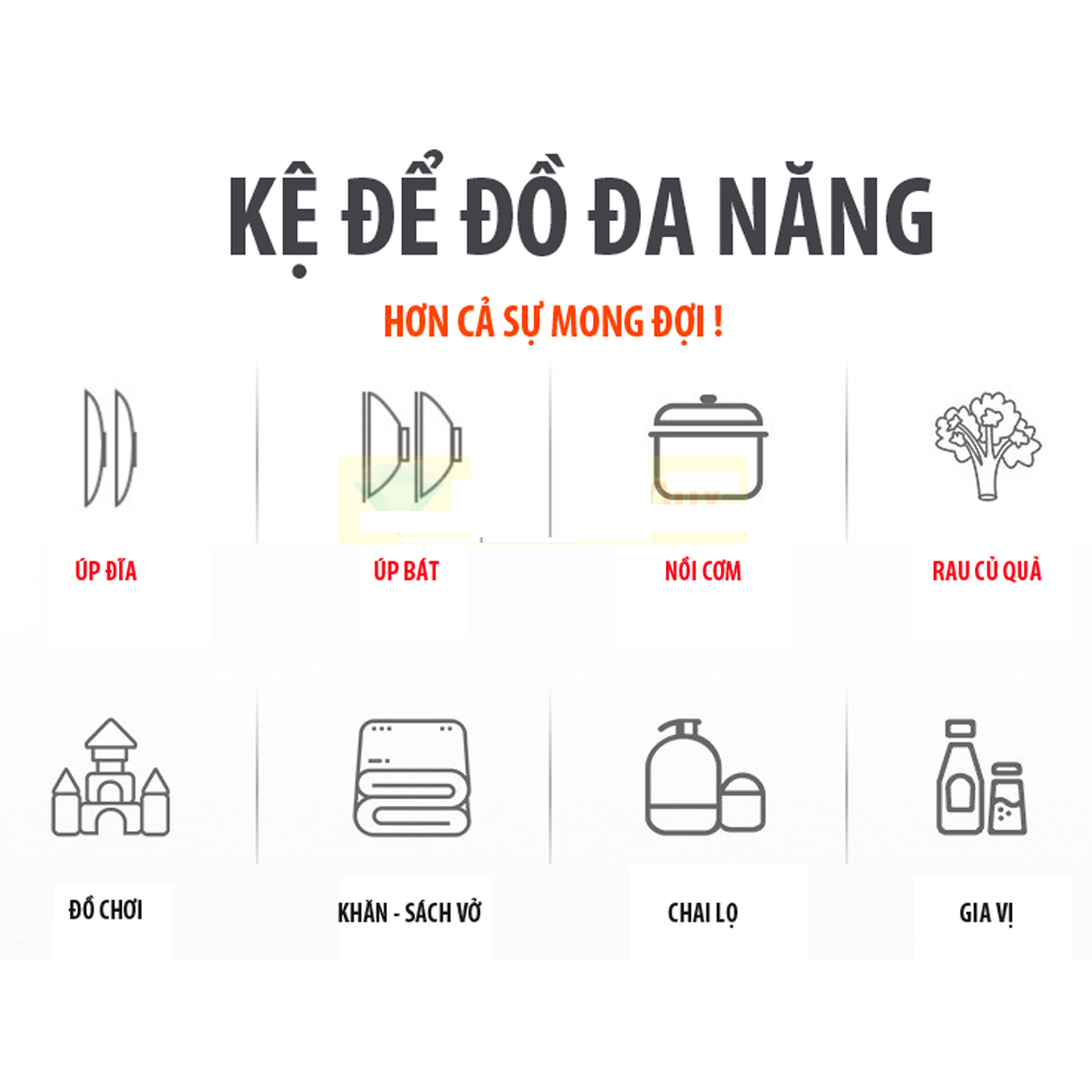 Kệ đựng để đồ đa năng có bánh xe 3 tầng (giao màu ngẫu nhiên)