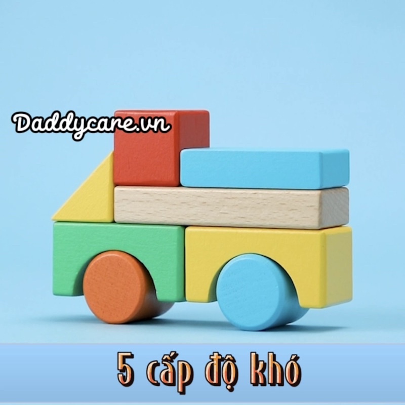 Đồ chơi gỗ thông minh Mideer Creative Building Blocks , Đồ chơi trí tuệ dành cho bé từ 1,2,3,4,5,6,7 tuổi