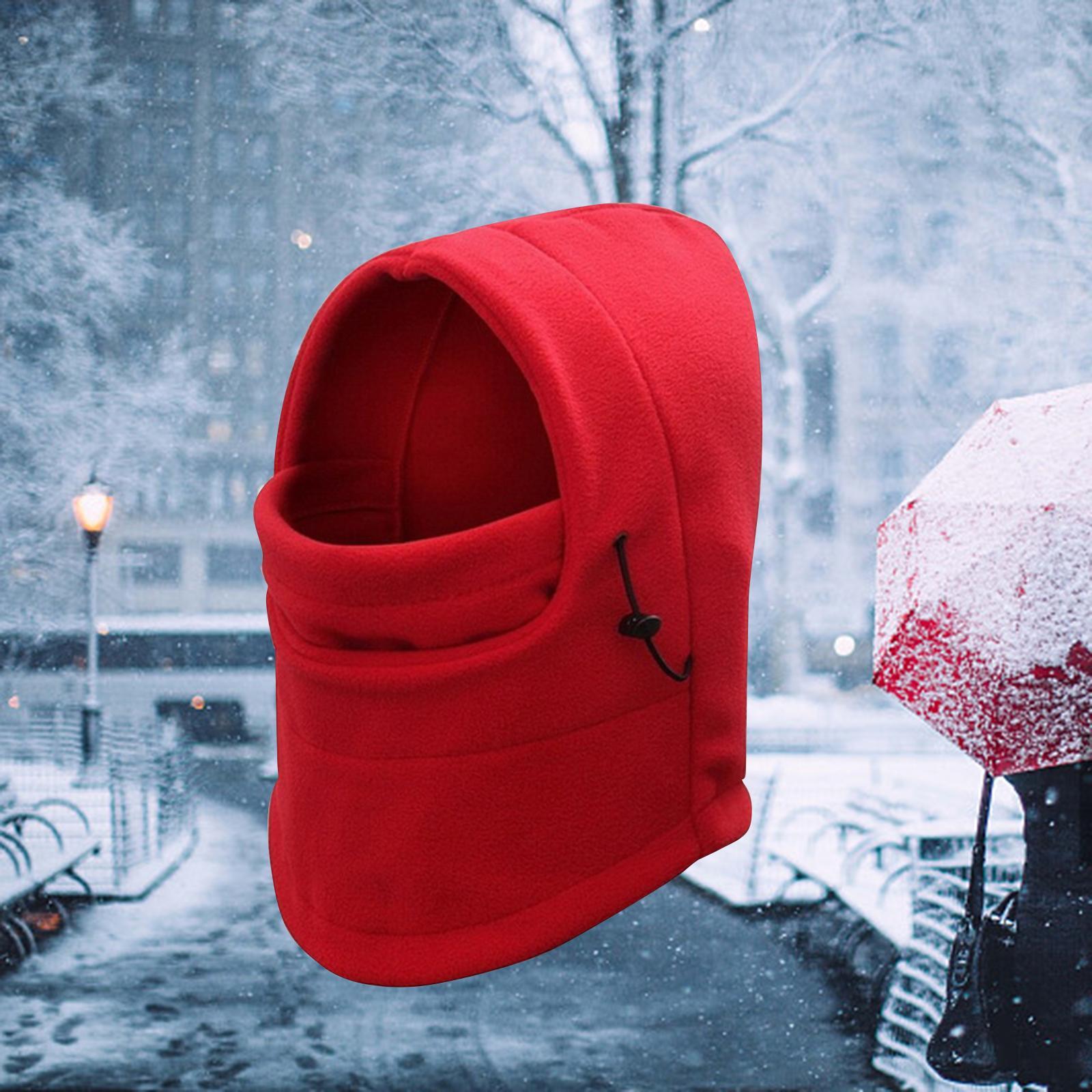 Balaclava Adjustable Scarf Winter Hat Windproof Neck Warmer Comfortable Red