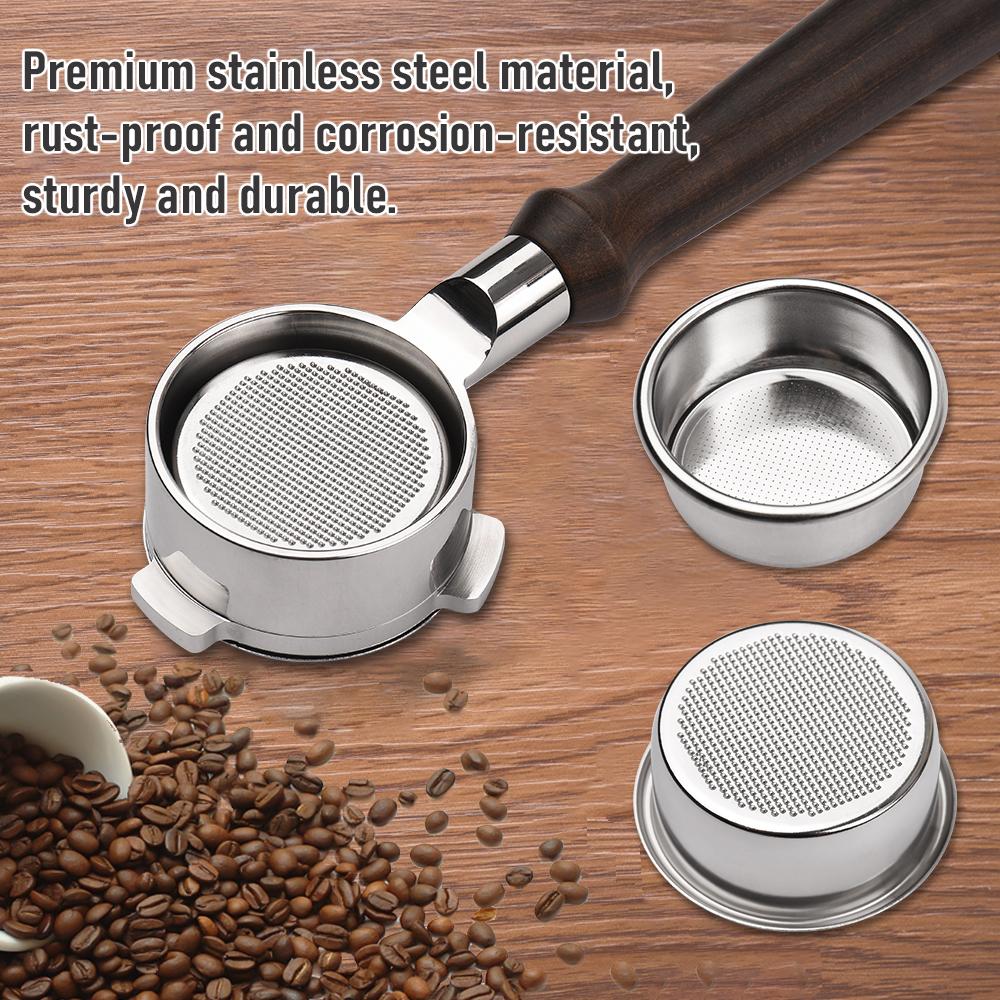 54mm 3 Ears Wooden Coffee Handle Cup Filter Basket Replacement for Breville 8 Series Coffee Machines