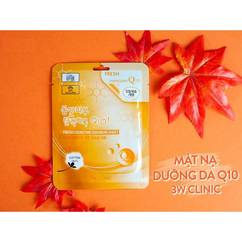 Combo 10 Mặt nạ bổ sung Collagen 3W Clinic Fresh Coenzyme Q10 Mask Sheet 23ml x 10