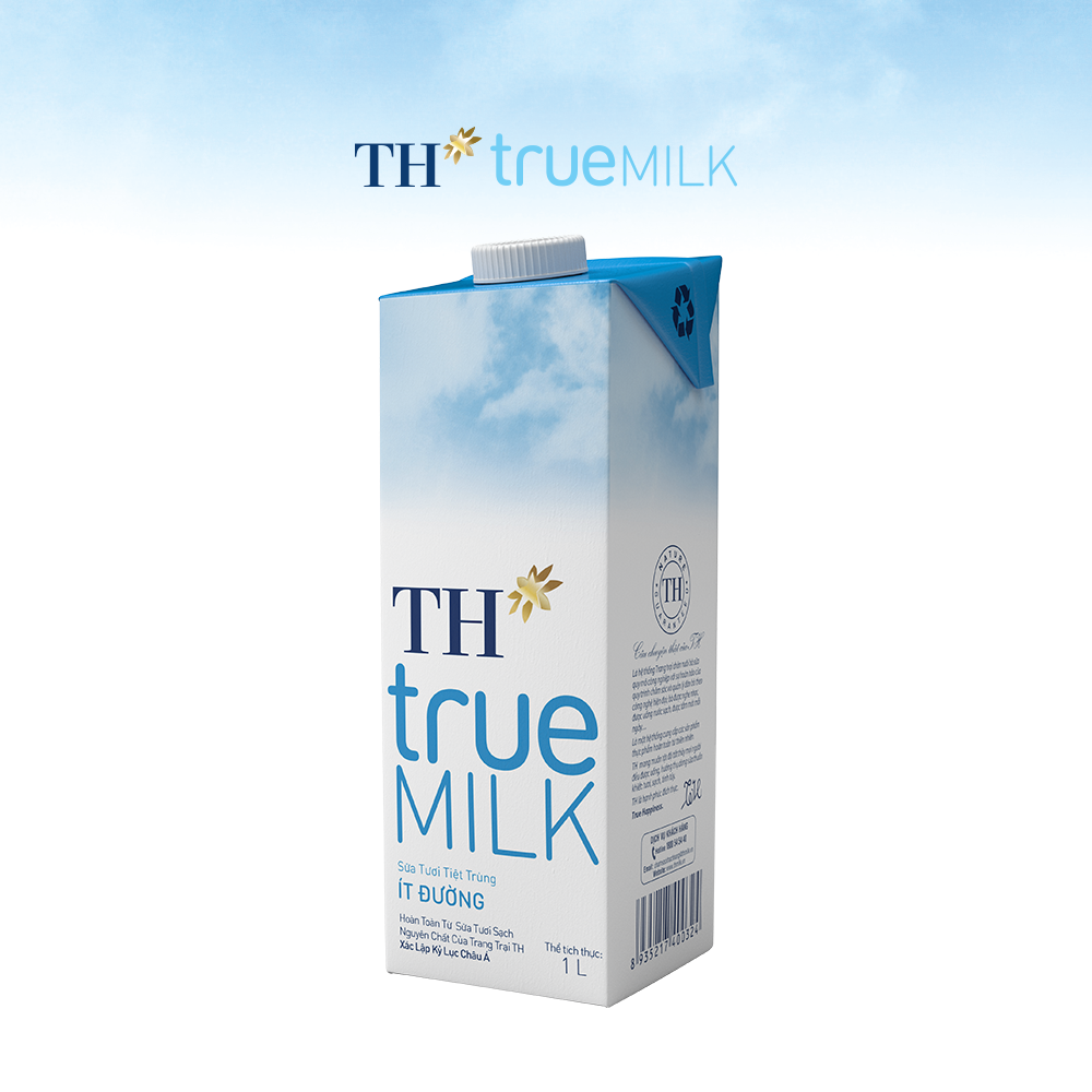 Thùng 12 hộp sữa tươi tiệt trùng ít đường TH True Milk 1L (1L x 12)